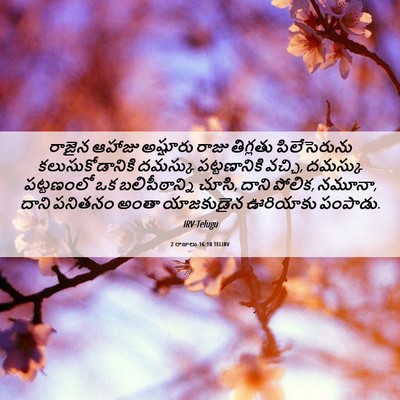 Picture 06 - 2 రాజులు 16:10 TELIRV - రాజైన ఆహాజు - Bible Verse Picture