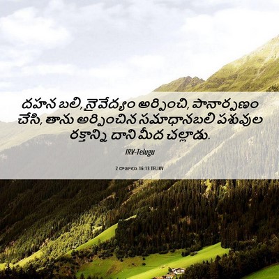 Picture 06 - 2 రాజులు 16:13 TELIRV - దహన బలి, నైవేద్యం - Bible Verse Picture