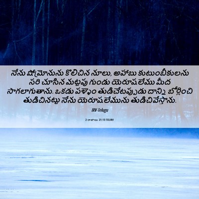 Picture 06 - 2 రాజులు 21:13 TELIRV - నేను షోమ్రోనును - Bible Verse Picture