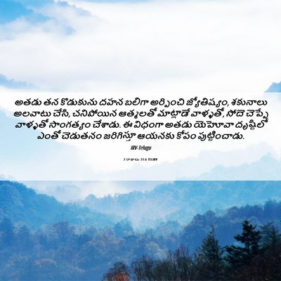Picture 06 - 2 రాజులు 21:6 TELIRV - అతడు తన కొడుకును - Bible Verse Picture