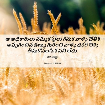 Picture 06 - 2 రాజులు 22:7 TELIRV - ఆ అధికారులు - Bible Verse Picture