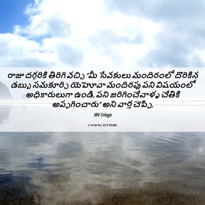 Picture 06 - 2 రాజులు 22:9 TELIRV - రాజు దగ్గరికి - Bible Verse Picture