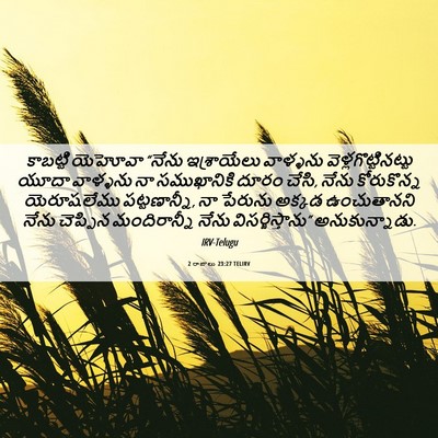 Picture 06 - 2 రాజులు 23:27 TELIRV - కాబట్టి యెహోవా - Bible Verse Picture