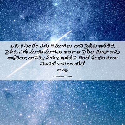 Picture 06 - 2 రాజులు 25:17 TELIRV - ఒక్కొక స్తంభం - Bible Verse Picture