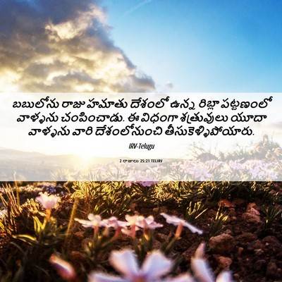 Picture 06 - 2 రాజులు 25:21 TELIRV - బబులోను రాజు - Bible Verse Picture