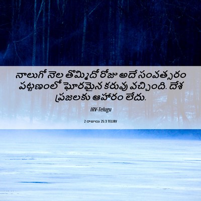 Picture 06 - 2 రాజులు 25:3 TELIRV - నాలుగో నెల - Bible Verse Picture