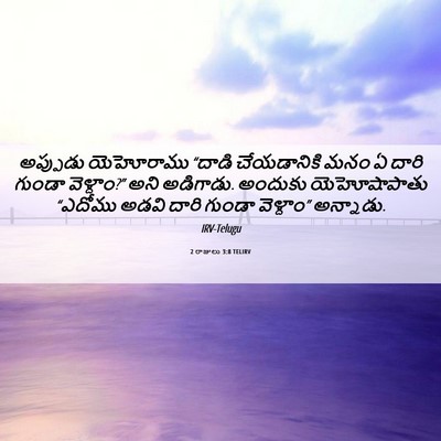 Picture 06 - 2 రాజులు 3:8 TELIRV - అప్పుడు యెహోరాము - Bible Verse Picture