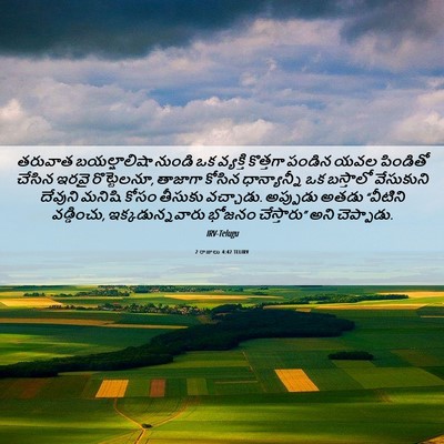 Picture 06 - 2 రాజులు 4:42 TELIRV - తరువాత బయల్షాలిషా - Bible Verse Picture