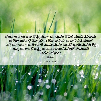 Picture 06 - 2 రాజులు 7:9 TELIRV - తరువాత వారు ఇలా - Bible Verse Picture