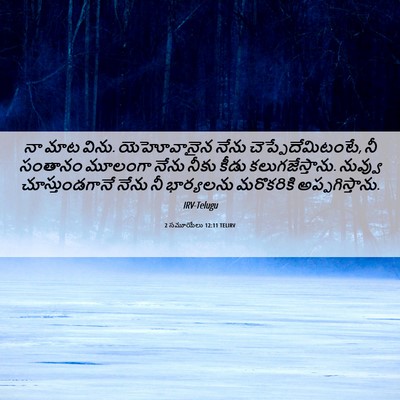 Picture 06 - 2 సమూయేలు 12:11 TELIRV - నా మాట విను. - Bible Verse Picture