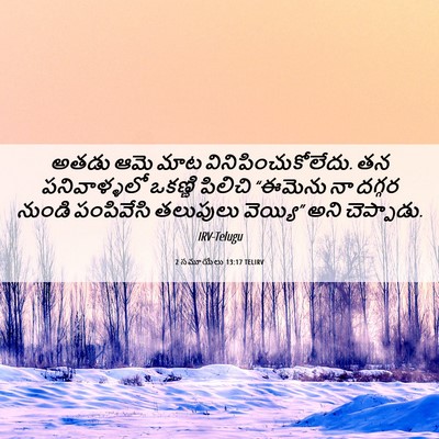 Picture 06 - 2 సమూయేలు 13:17 TELIRV - అతడు ఆమె మాట - Bible Verse Picture