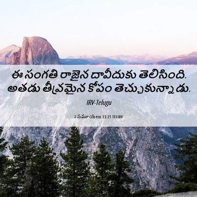 Picture 06 - 2 సమూయేలు 13:21 TELIRV - ఈ సంగతి రాజైన - Bible Verse Picture