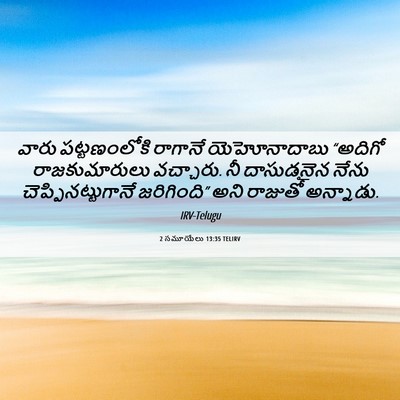 Picture 06 - 2 సమూయేలు 13:35 TELIRV - వారు పట్టణంలోకి - Bible Verse Picture