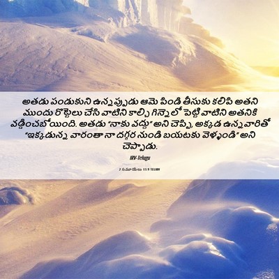 Picture 06 - 2 సమూయేలు 13:9 TELIRV - అతడు పండుకుని - Bible Verse Picture