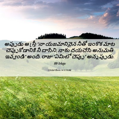 Picture 06 - 2 సమూయేలు 14:12 TELIRV - అప్పుడు ఆ స్త్రీ - Bible Verse Picture