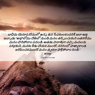 Picture 06 - 2 సమూయేలు 15:14 TELIRV - దావీదు - Bible Verse Picture