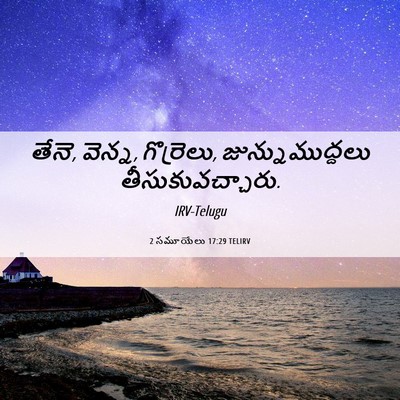 Picture 06 - 2 సమూయేలు 17:29 TELIRV - తేనె, వెన్న, - Bible Verse Picture