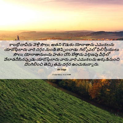 Picture 06 - 2 సమూయేలు 21:12 TELIRV - కాబట్టి దావీదు - Bible Verse Picture