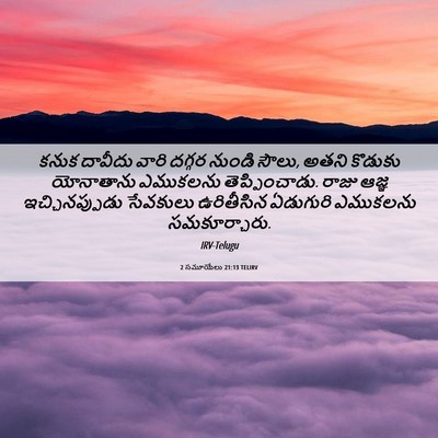 Picture 06 - 2 సమూయేలు 21:13 TELIRV - కనుక దావీదు వారి - Bible Verse Picture