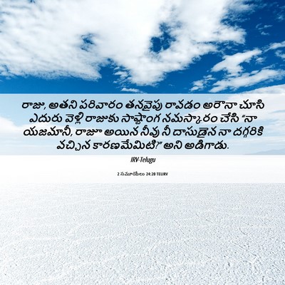 Picture 06 - 2 సమూయేలు 24:20 TELIRV - రాజు, అతని పరివారం - Bible Verse Picture