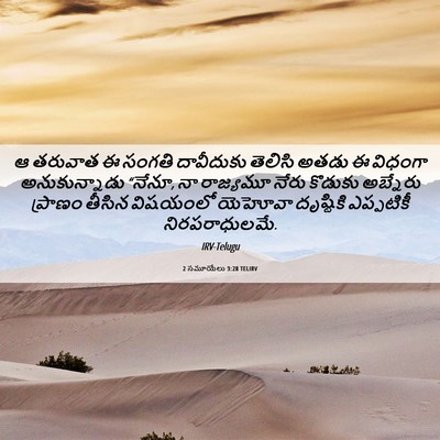 Picture 06 - 2 సమూయేలు 3:28 TELIRV - ఆ తరువాత ఈ సంగతి - Bible Verse Picture