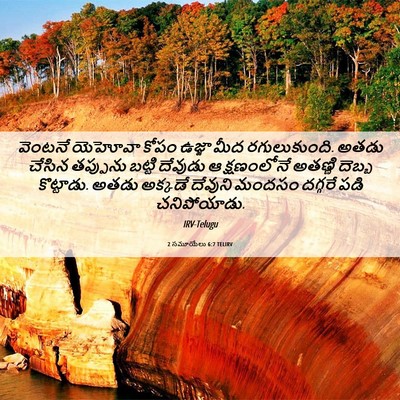 Picture 06 - 2 సమూయేలు 6:7 TELIRV - వెంటనే యెహోవా - Bible Verse Picture