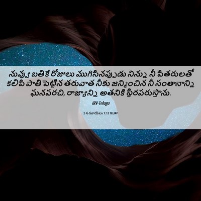 Picture 06 - 2 సమూయేలు 7:12 TELIRV - నువ్వు బతికే - Bible Verse Picture