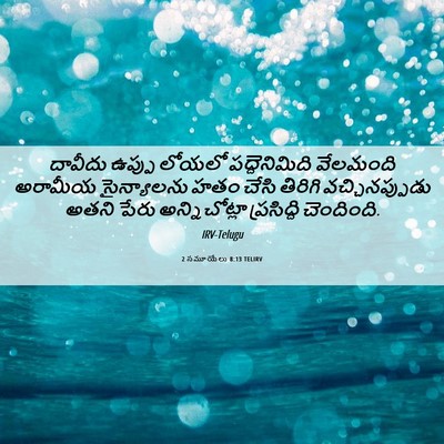 Picture 06 - 2 సమూయేలు 8:13 TELIRV - దావీదు ఉప్పు - Bible Verse Picture