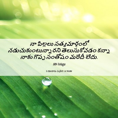 Picture 06 - 3 యోహాను పత్రిక 1:4 TELIRV - నా పిల్లలు - Bible Verse Picture