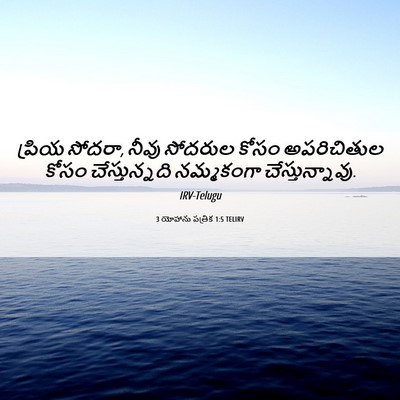 Picture 06 - 3 యోహాను పత్రిక 1:5 TELIRV - ప్రియ సోదరా, నీవు - Bible Verse Picture