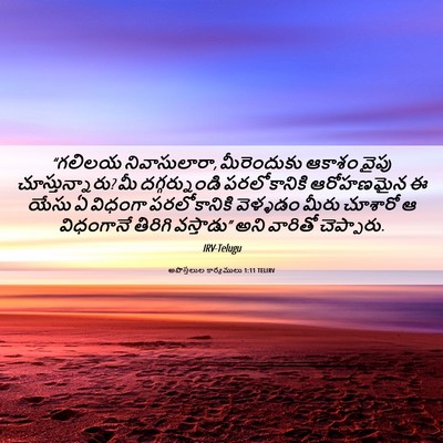Picture 06 - అపొస్తలుల కార్యములు 1:11 TELIRV - “గలిలయ - Bible Verse Picture