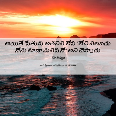 Picture 06 - అపొస్తలుల కార్యములు 10:26 TELIRV - అయితే పేతురు - Bible Verse Picture