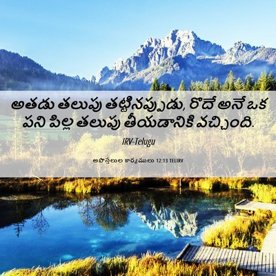 Picture 06 - అపొస్తలుల కార్యములు 12:13 TELIRV - అతడు తలుపు - Bible Verse Picture