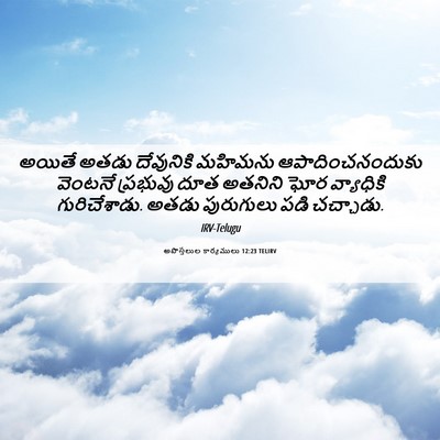 Picture 06 - అపొస్తలుల కార్యములు 12:23 TELIRV - అయితే అతడు - Bible Verse Picture