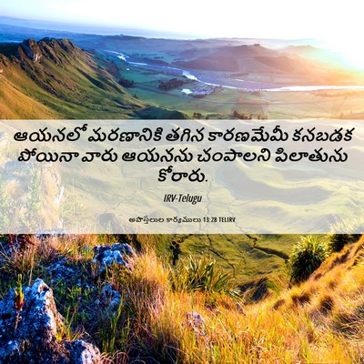 Picture 06 - అపొస్తలుల కార్యములు 13:28 TELIRV - ఆయనలో మరణానికి - Bible Verse Picture
