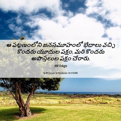 Picture 06 - అపొస్తలుల కార్యములు 14:4 TELIRV - ఆ పట్టణంలోని - Bible Verse Picture