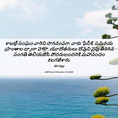 Picture 06 - అపొస్తలుల కార్యములు 15:3 TELIRV - కాబట్టి సంఘం - Bible Verse Picture