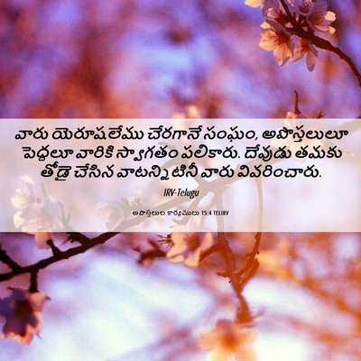 Picture 06 - అపొస్తలుల కార్యములు 15:4 TELIRV - వారు యెరూషలేము - Bible Verse Picture