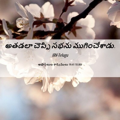 Picture 06 - అపొస్తలుల కార్యములు 19:41 TELIRV - అతడలా చెప్పి సభను - Bible Verse Picture