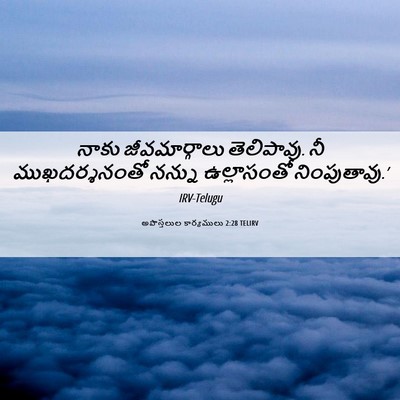 Picture 06 - అపొస్తలుల కార్యములు 2:28 TELIRV - నాకు జీవమార్గాలు - Bible Verse Picture