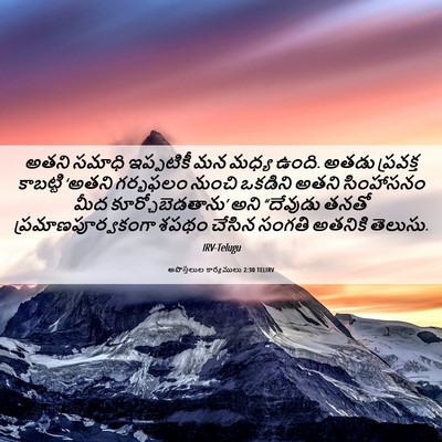 Picture 06 - అపొస్తలుల కార్యములు 2:30 TELIRV - అతని సమాధి - Bible Verse Picture