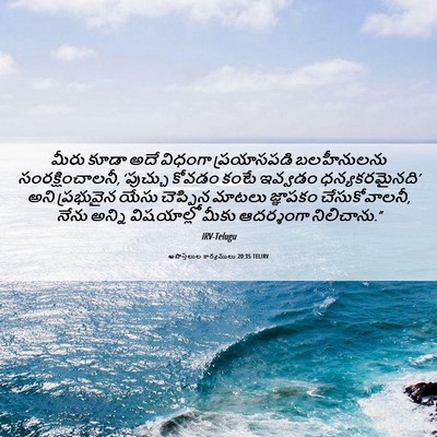 Picture 06 - అపొస్తలుల కార్యములు 20:35 TELIRV - మీరు కూడా అదే - Bible Verse Picture