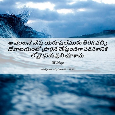 Picture 06 - అపొస్తలుల కార్యములు 22:17 TELIRV - ఆ వెంటనే నేను - Bible Verse Picture