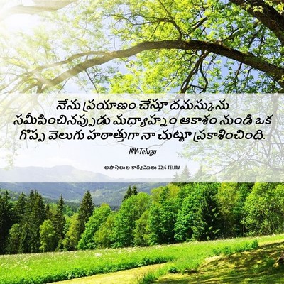 Picture 06 - అపొస్తలుల కార్యములు 22:6 TELIRV - నేను ప్రయాణం - Bible Verse Picture