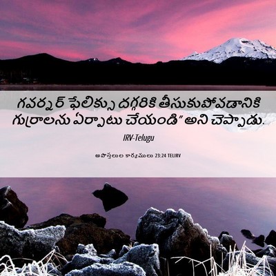 Picture 06 - అపొస్తలుల కార్యములు 23:24 TELIRV - గవర్నర్ ఫేలిక్సు - Bible Verse Picture