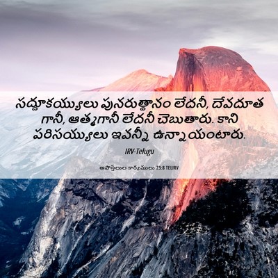 Picture 06 - అపొస్తలుల కార్యములు 23:8 TELIRV - సద్దూకయ్యులు - Bible Verse Picture