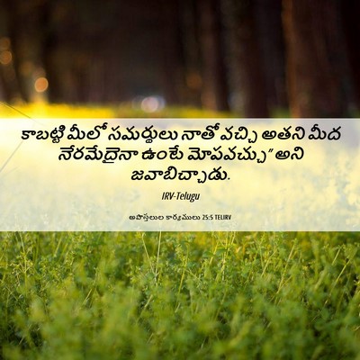 Picture 06 - అపొస్తలుల కార్యములు 25:5 TELIRV - కాబట్టి మీలో - Bible Verse Picture