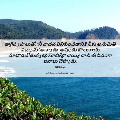 Picture 06 - అపొస్తలుల కార్యములు 26:1 TELIRV - అగ్రిప్ప పౌలుతో, - Bible Verse Picture