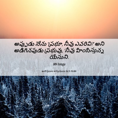 Picture 06 - అపొస్తలుల కార్యములు 26:15 TELIRV - అప్పుడు నేను - Bible Verse Picture