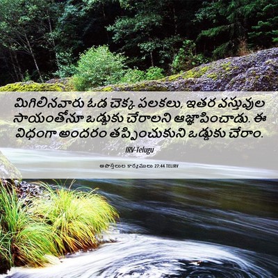 Picture 06 - అపొస్తలుల కార్యములు 27:44 TELIRV - మిగిలినవారు ఓడ - Bible Verse Picture